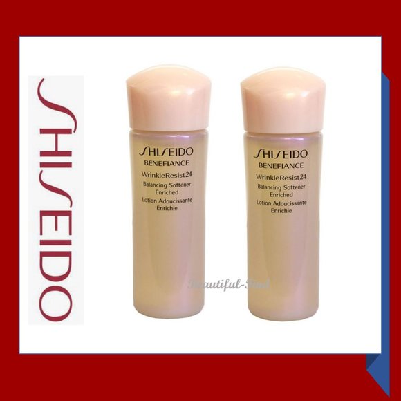 2X Shiseido Benefiance WrinkleResist24 Balancing Softener Enriched-.84 oz/25ml - Picture 1 of 2